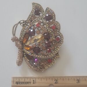 Blazer Brooch: Vintage-Inspired Gold and Amber Butterfly Brooch